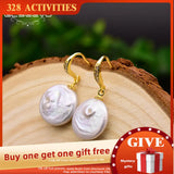 925 Silver Natural Baroque Pearl Drop Earrings Gift GE0629