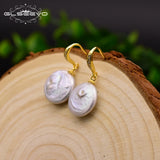 925 Silver Natural Baroque Pearl Drop Earrings Gift GE0629