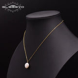 925 Silver Flat Pearl Necklace Women Wedding Fine Jewelry