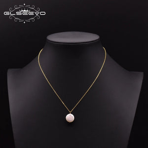 925 Silver Flat Pearl Necklace Women Wedding Fine Jewelry