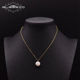 925 Silver Flat Pearl Necklace Women Wedding Fine Jewelry