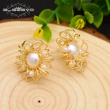 925 Silver Fresh Water Pearl Stud Earrings GE0738