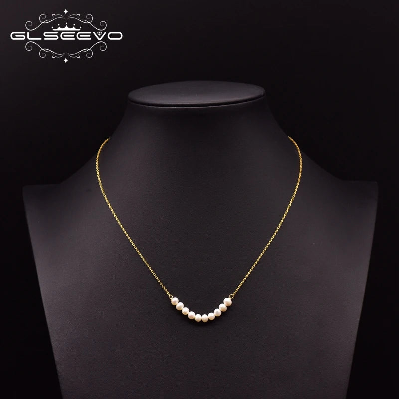 925 Silver Pearl Pendant Necklace Wedding Party Jewelry