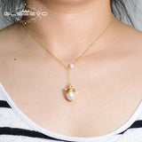 925 Silver Pearl Pendant Necklace Gift Wedding Jewelry GN0092