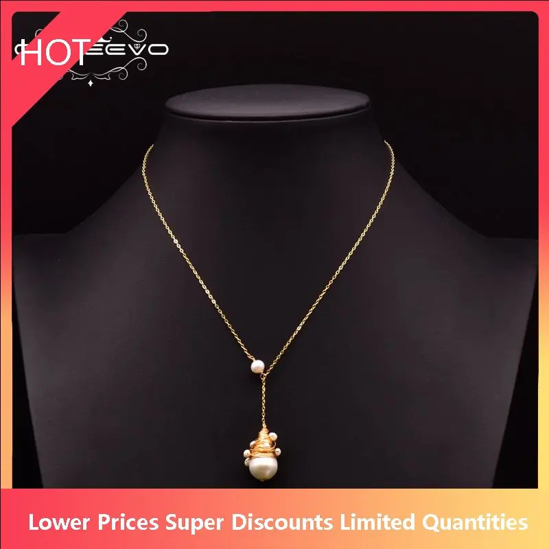 925 Silver Pearl Pendant Necklace Gift Wedding Jewelry GN0092