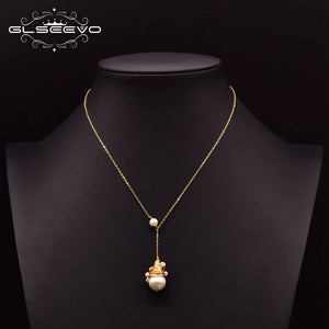 925 Silver Pearl Pendant Necklace Gift Wedding Jewelry GN0092