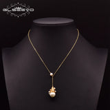 925 Silver Pearl Pendant Necklace Gift Wedding Jewelry GN0092