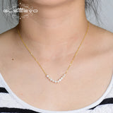 925 Silver Pearl Pendant Necklace Wedding Party Jewelry