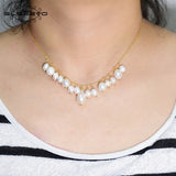 925 Silver Pearl Tassel Pendant Necklace Wedding Party Jewelry