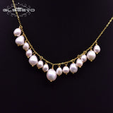 925 Silver Pearl Tassel Pendant Necklace Wedding Party Jewelry