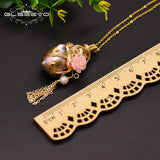 925 Silver Flower Necklace Baroque Pearl Pendant GN0121