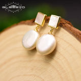 925 Silver Baroque Pearl Drop Earrings for Women GE0784