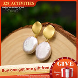 925 Silver Baroque Pearl Drop Earrings for Women GE0784