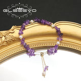 Amethyst Freshwater Pearl Bracelet Adjustable Elegant Minimalist Jewelry Gift