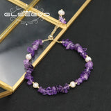 Amethyst Freshwater Pearl Bracelet Adjustable Elegant Minimalist Jewelry Gift