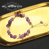 Amethyst Freshwater Pearl Bracelet Adjustable Elegant Minimalist Jewelry Gift