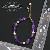 Amethyst Freshwater Pearl Bracelet Adjustable Elegant Minimalist Jewelry Gift