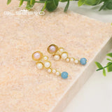 Aquamarine Natural Freshwater Pearls Grape Earrings Woman