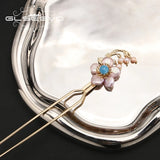 Aquamarine Purple Baroque Pearls Hairpins Jewelry For Women GH0091