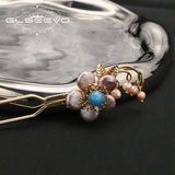 Aquamarine Purple Baroque Pearls Hairpins Jewelry For Women GH0091