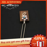 Aquamarine Purple Baroque Pearls Hairpins Jewelry For Women GH0091