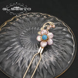 Aquamarine Purple Baroque Pearls Hairpins Jewelry For Women GH0091