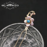 Aquamarine Purple Baroque Pearls Hairpins Jewelry For Women GH0091