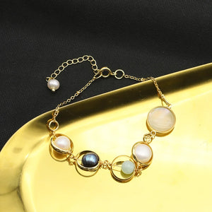 Natural Pearls Pendant Bracelet - Customizable