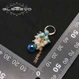 Sapphire Long Chains Drop Dangle Earrings for Women