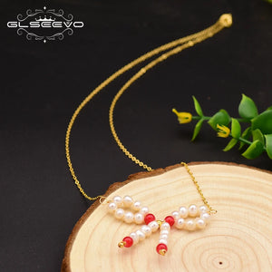 GLSEEVO Fresh Water Pearl Mom Necklace 925 Jewelry GN0089