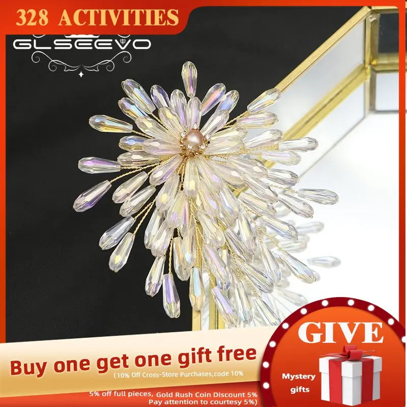 Crystal Women Pearl Brooch Anniversary Party GO0411