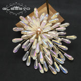 Crystal Women Pearl Brooch Anniversary Party GO0411