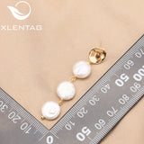 Button Baroque Pearl Earrings Long Hanging Drop Vintage Jewelry Female Gift