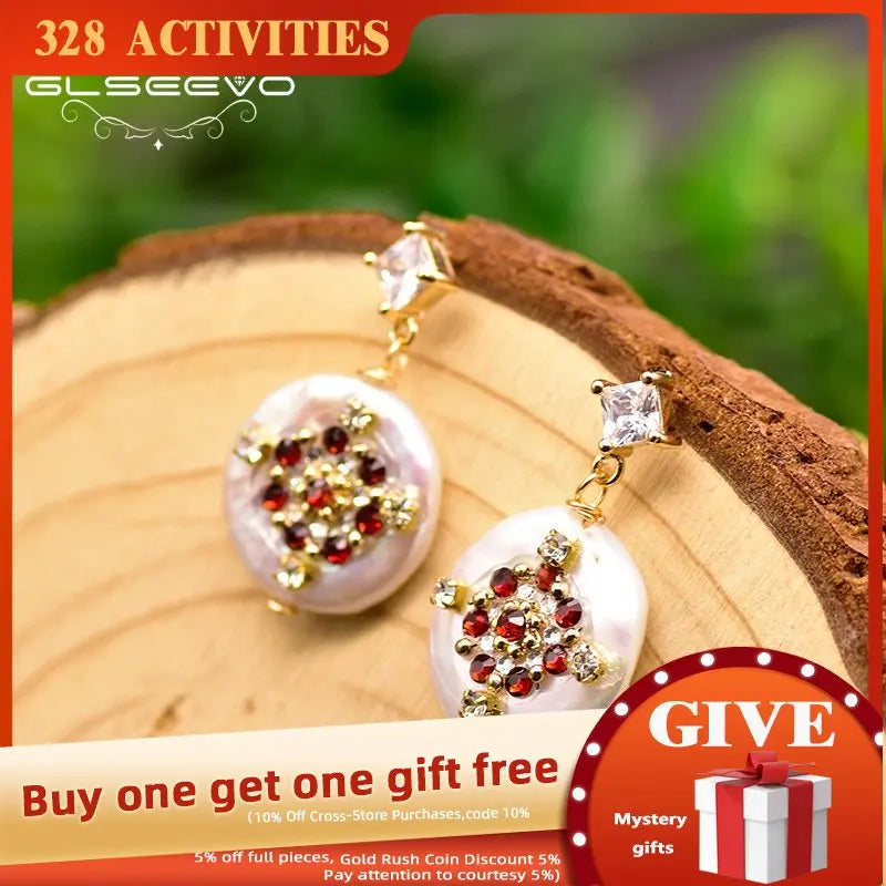 GLSEEVO Baroque Pearl Drop Earrings Wedding Gift GE0828