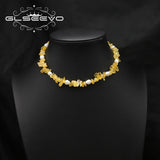 Citrine Pearls Necklace Romantic Vintage Jewelry Women's Accessories