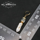 Natural Baroque Freshwater Pearls Flower Pendant Earrings