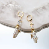 Natural Baroque Freshwater Pearls Flower Pendant Earrings
