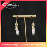 Natural Baroque Freshwater Pearls Flower Pendant Earrings