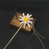 Cloisonne Natural Pearls Flower Chain Hairpins Thai Style Retro Jewelry