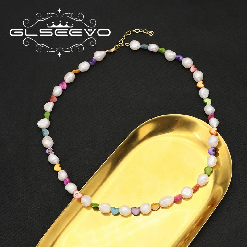 Heart-Shaped Natural Pearl Necklace Korea Accessories