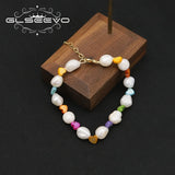 Colorful Heart-Shaped Baroque Pearls Pendant Bracelet Woman Jewelry
