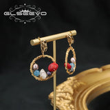Colorful Baroque Pearl Hoop Earrings for Women