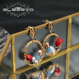 Colorful Baroque Pearl Hoop Earrings for Women