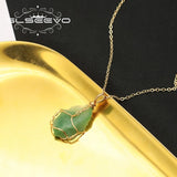 Colorful Crystals Twig Cardioidary Pendant Necklace