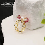 Crystal Wound Pearl Ring Layer Winding Rings for Men Women Wedding Band