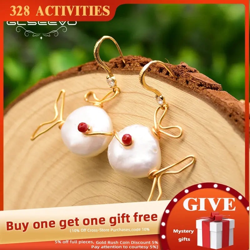 Fish Drop Earrings Fresh Water Pearl Women's Earrings