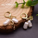 Baroque Pearl Tassel Drop Earrings Asymmetry Jewelry