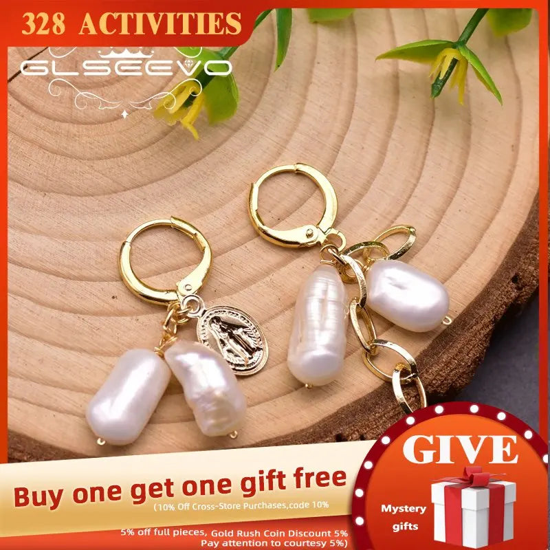 Baroque Pearl Tassel Drop Earrings Asymmetry Jewelry