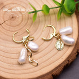 Baroque Pearl Tassel Drop Earrings Asymmetry Jewelry