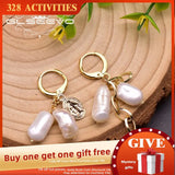 Baroque Pearl Tassel Drop Earrings Asymmetry Jewelry